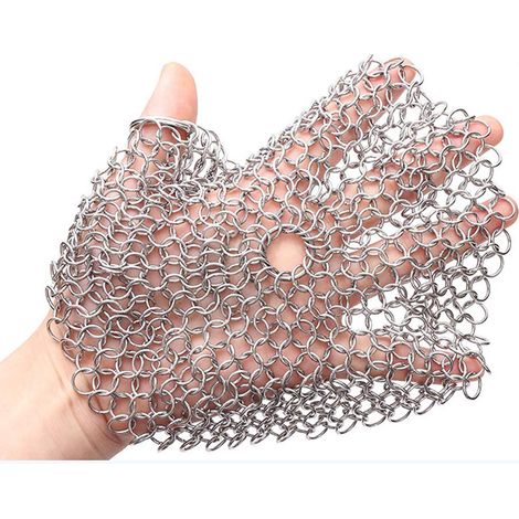 Kitchen Pot Net Brush, 6x6 inches Wash Pot Net Cleaning Net, Stainless Steel Pot Scrubber Griddle Brush (1/5)