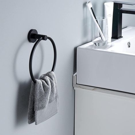 1 Anneau Porte-serviettes Inox SUS304, Adhésif mural organisateur (1/4)