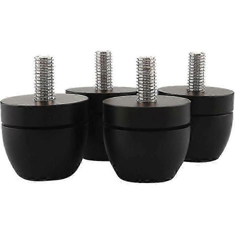 4 pieds antichoc en aluminium, supports d'isolation, pieds de suspension pour amplificateur de puissance, haut-parleur, lecteur et caisson de basses, noirs (1/5)