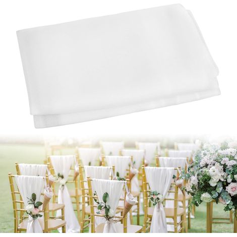Tulle doux 1,6 m x 5 m, tulle blanc pour décoration de mariage, tulle en mousseline de soie blanche pour arches de mariage, cérémonies, fêtes, rideaux en mousseline de soie.