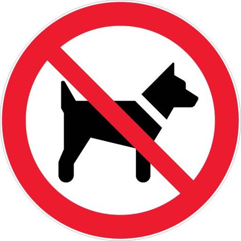 Novap – Panneau d'interdiction aux chiens Ø180mm en polystyrène choc – Résistance aux chocs – 4041254