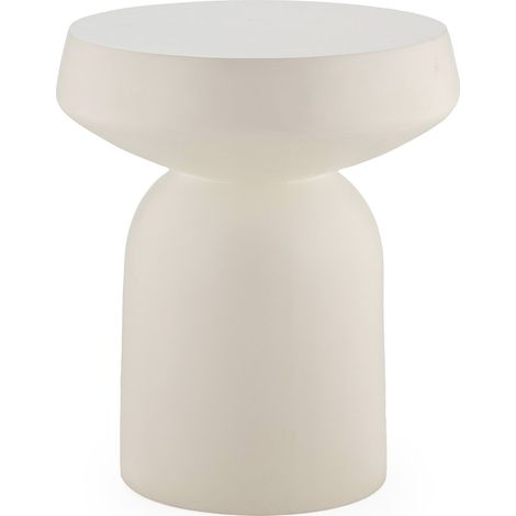 Table d'appoint blanche en fibre de pierre design épuré