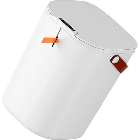 Poubelle intelligente de luxe pour la maison, poubelle à capteur automatique pour la chambre, poubelle à cordon portable pour le salon et la cuisine, blanche (1/5)