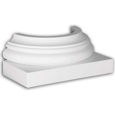 Zócalo de media columna Profhome 447101 Moldura de fachada Columna Elemento de fachada estilo toscano blanco