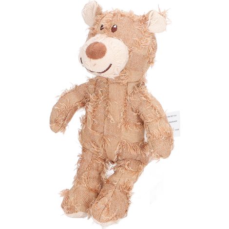 Ours en peluche interactif jaune, résistant aux morsures, qui s'amuse à faire grincer les dents et parle. Jouet amusant et ludique pour chien. (1/5)