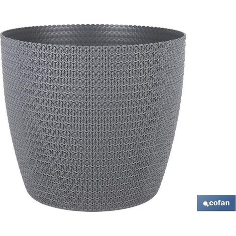 Pack de 5 pots tressés gris foncé PP 8,5 L