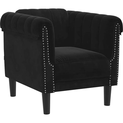 Maison Exclusive - Poltrona Nera in Velluto (1/5)