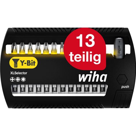 Wiha Bit Set XLSelector Y-Bit 13-tlg. I 50 mm PH, Pozidriv, TORX 1/4" E6,3 I magnetischer Bithalter I Impact- & Schlagschrauber geeignet (41834) (1/5)