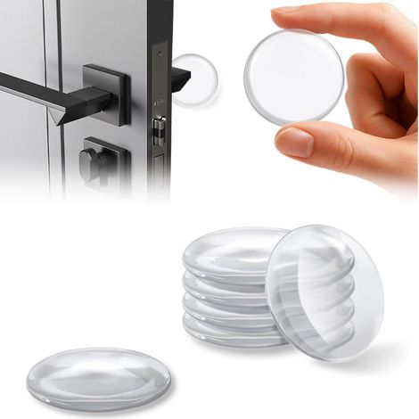 Butee de Porte Autocollante Transparente en Silicone, 12 Pcs, 42x10mm, Tampon Porte Adhesive, Protection Poignée Porte (1/5)