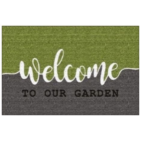 Tapis coco Welcome vert gris 40x60 cm