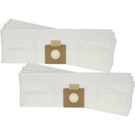 vhbw 10x Staubbeutel kompatibel mit Cleancraft flex Cat 112 Q Staubsauger - Mikrovlies, 59cm x 17,5cm Weiß