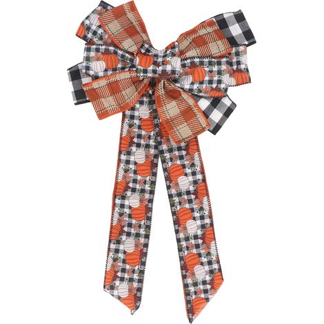 Nœuds pour couronne d'automne, décorations pour la maison de campagne et l'emballage de cadeaux, nœuds décoratifs pour Thanksgiving, décorations pour la maison et la ferme (1/5)