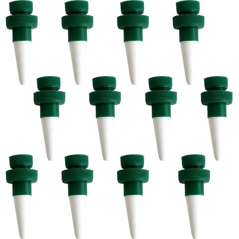 Lot de 12 dispositifs d'arrosage pour plantes, arrosoir automatique pour fleurs et plantes d'intérieur à goutte-à-goutte, piquets d'arrosage automatique pour plantes d'intérieur et d'extérieur (1/5)