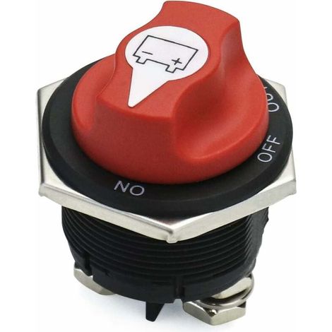 Disjoncteur de batterie, isolateur de batterie amovible, interrupteur de batterie marche-arrêt-sortie 12 V-32 V CC 200 A pour motos, bateaux, caravanes et véhicules (200 A) (1/5)