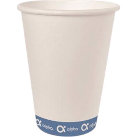Alpha Plastikfreier weißer Papierbecher, 200 ml, 50 Stück