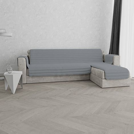 Italian Bed Linen Copridivano Trapuntato Pinsonic TRENDY con Penisola Reversibile, Grigio Chiaro, 290 cm (1/4)