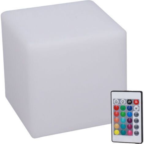 Lampe cube LED RGBW avec télécommande 16 couleurs réglables 4 modes d'éclairage Matériau PE durable Flux lumineux 360 lm (1/5)