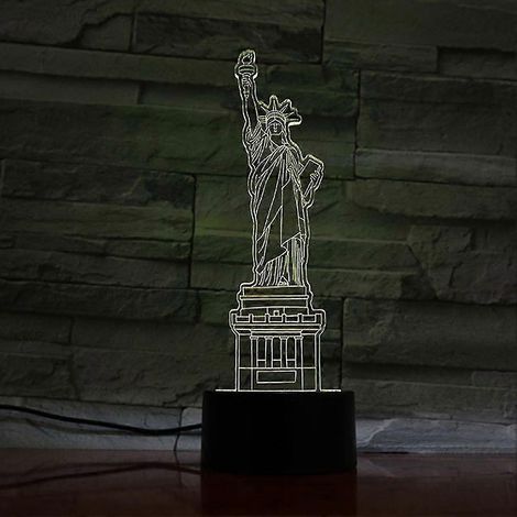 Veilleuse 3D Statue de la Liberté, lampe de chevet LED à couleurs changeantes (1/2)