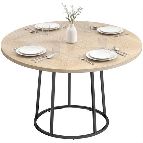 Table de salle à manger Table à manger ronde 120 cm pied métal (1/5)