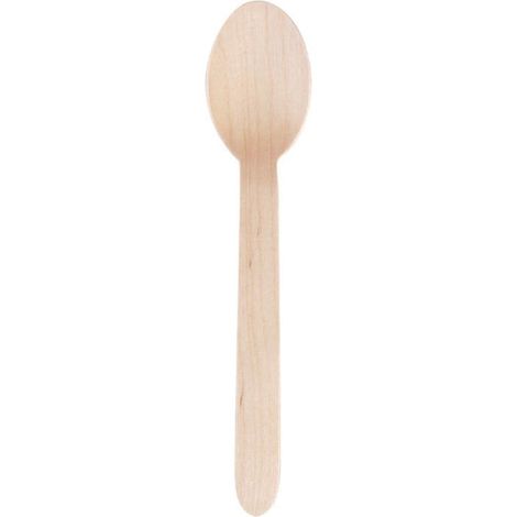 Cuillères à dessert en bois biodégradables lot de 100 - FIESTA COMPOSTABLE (1/4)