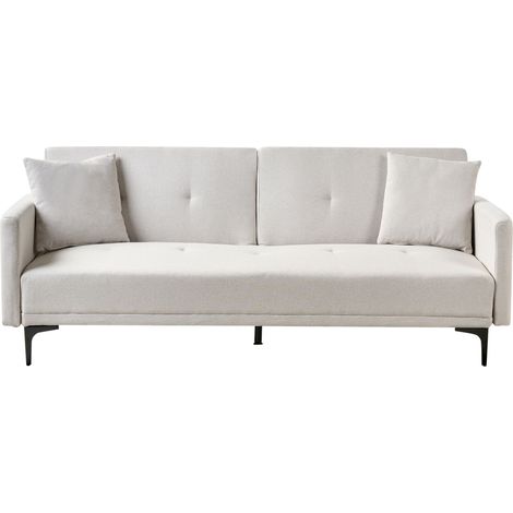 Schlafsofa 3-Sitzer LUCAN Stoff Hellbeige