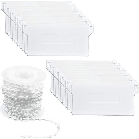 20 Poids de bas 89 mm, Chaîne plastique 10m, Kit réparation store vertical, Blanc, Salon Chambre Bureau (1/5)