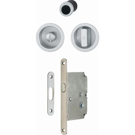 Juego completo para 1 puerta corredera 4920 HOPPE - WC redondo aluminio cromo satinado F94-1 - 3948032