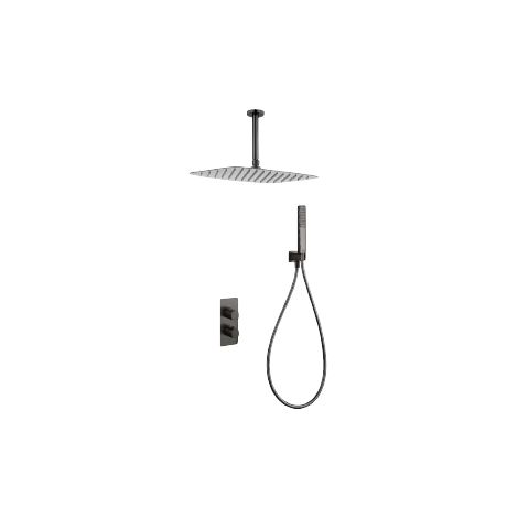 Set doccia termostatico incasso Sassari finitura gun metal spazzolato [ IMEX® ] (1/4)