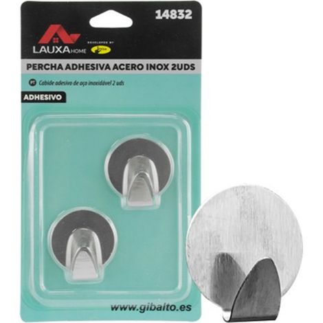Perchas Multifunción Lauxa Home 2 Uds Acero Inoxidable Adhesivo  3.5cm Pack 12 Uds