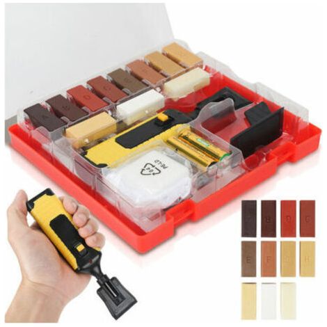 Kit de Réparation Parquet Sol Set 11x Baton de Cire en Différentes Couleurs pour Réparations Stratifié Laminé - Outil Retouche Rayure-- (1/5)