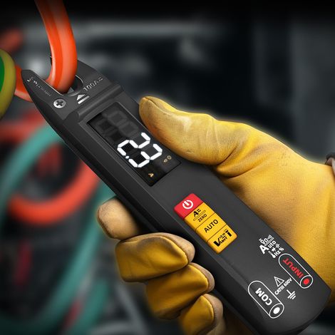 Multimètre Numérique Intelligent avec Pince Ampèremétrique Ouverte AC DC 6000 Comptes Mini Testeur de Poche Rechargeable Mesure Tension Courant Résitance Continuité Capacité Diode Hz NCV (1/5)