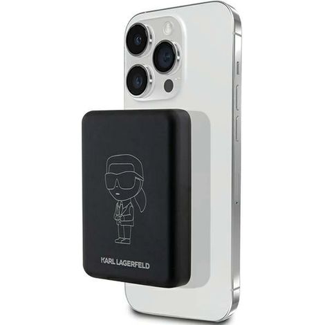 Powerbank induttivo Karl Lagerfeld KLPBM5KIOTTGK 5000mAh nero/nero NFT Outline Ikonik MagSafe (1/5)