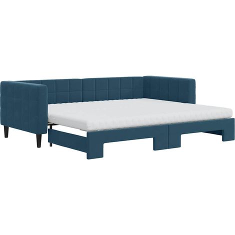 Maison Exclusive - Tagesbett Ausziehbar mit Matratzen Blau 90x200 (1/5)