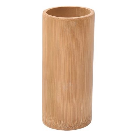 Porte-baguettes en bambou avec égouttoir – Rangement pour baguettes et ustensiles de cuisine – 16 × 8,5 × 7,5 cm – Bois naturel (1/5)