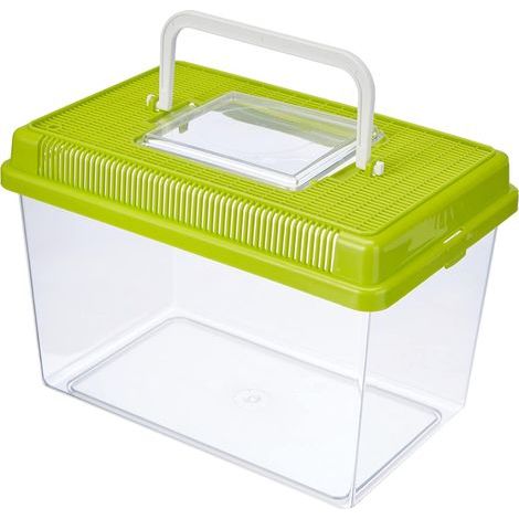 Aquarium-Fischbehälter 2,5 l, grüner Kunststoff mit belüftetem Deckel zum Transport von Reptilien (1/5)