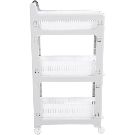 Storage Cart Pull Out Basket Design Universal Wheel Large Capacity Storage Organizer Trolley with Brake for Home 3 Tier (1/5)