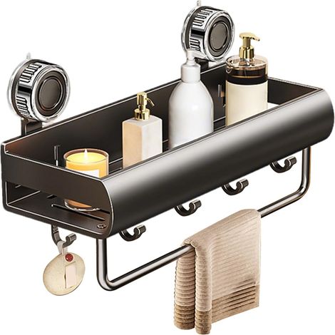 shelf with wall mounted basket storage rack for bathroom