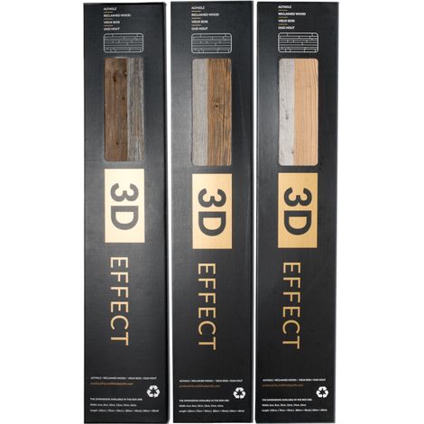 Parement Mural 3D en Bois Recyclé - 0,8m² Pack