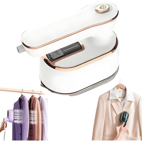 Fer à repasser vapeur portable, 1000 W, double mode vapeur et buse flexible à 180°, format compact et portable idéal pour les voyages et les déplacements professionnels, violet. (1/5)