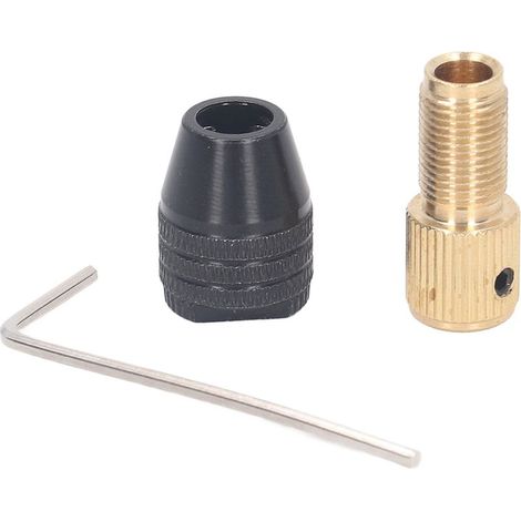 Mandrin De Perceuse - 3 Mors Autoserrant - Pour Outils Rotatifs - Plage De Serrage 0 3 À 3 4 Mm - Tige En Laiton - Clé Hexagonale Incluse (1/5)
