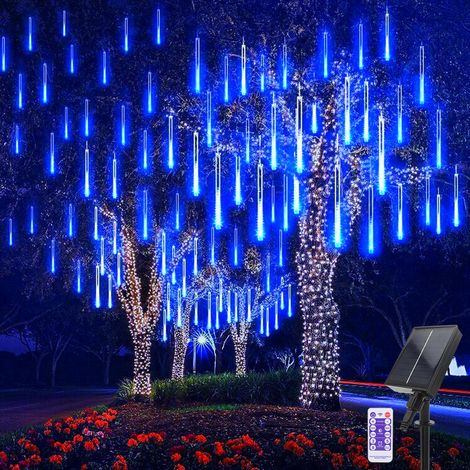 Lumières Solaires de Pluie de Météores, 10 Tubes 240 LED Lumières de Pluie Avec Télécommande, Étanche Météore Pluie Lumière pour (1/5)