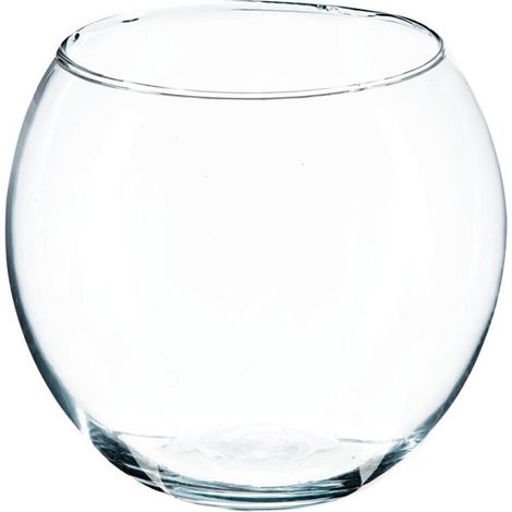Atmosphera – Vase boule en verre transparent 15cm – Design 'Frost' – Accessoire décoratif pour intérieur – Poids léger 0,327kg