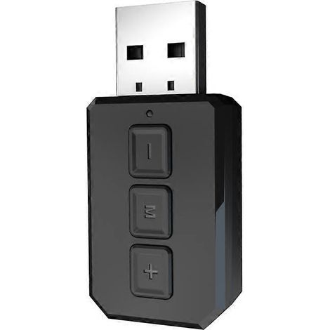 Adaptateur USB Bluetooth 5.0, récepteur audio mains libres/émetteur sans fil avec prise jack stéréo AUX RCA 3,5 mm, compatible avec l'audio PC et TV. (1/5)