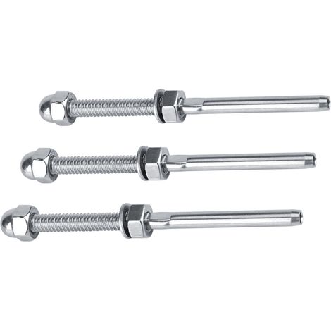 10 pièces Embouts de Tige Filetée en Acier Inoxydable pour Système de Garde-Corps Câblé 1/8"