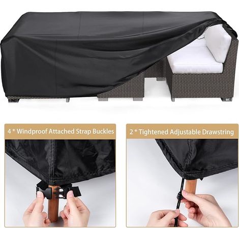 Garden Table Cover, Outdoor Protective Tarpaulin, 420D Oxford Fabric Covers for Garden Furniture Waterproof and Tear-Resistant (1/4)