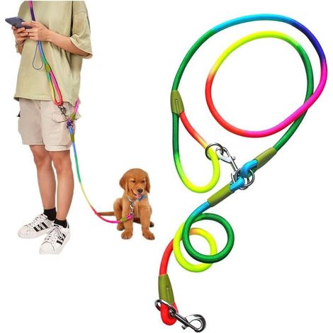 Freihändige Hundeleine zum Joggen, Doppelschulterleine, 1,2 cm dick, aus robustem, reflektierendem Nylon für kleine, mittlere und große Hunde (bunt) (1/5)