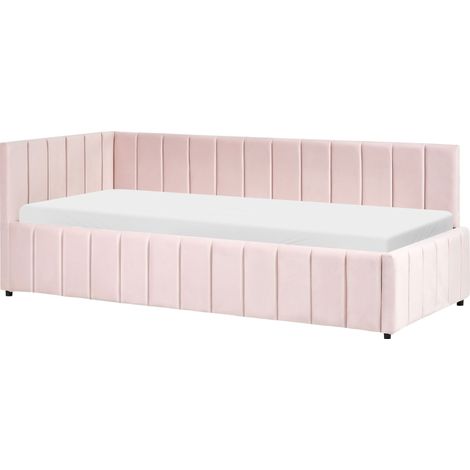 Tagesbett Samtstoff LISIEUX 90 x 200 cm Pastellrosa
