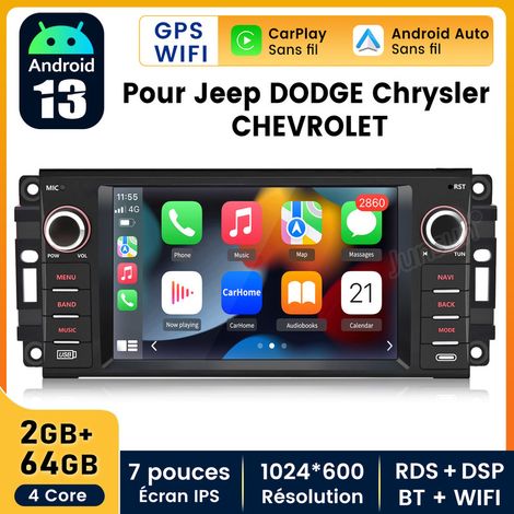7 pouces Carplay Autoradio pour Jeep DODGE Chrysler CHEVROLET 2+64GB JUNSUN (1/5)