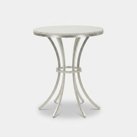 Runder Beistelltisch aus Metall mit Marmoroptik Istanbul (1/5)