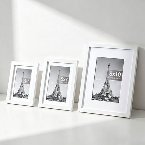 Ensemble de trois cadres photo, cadres photo décoratifs créatifs, cadres photo pour la maison, cadres photo de table adaptés aux photos, images, affiches, puzzles, etc. (1/5)